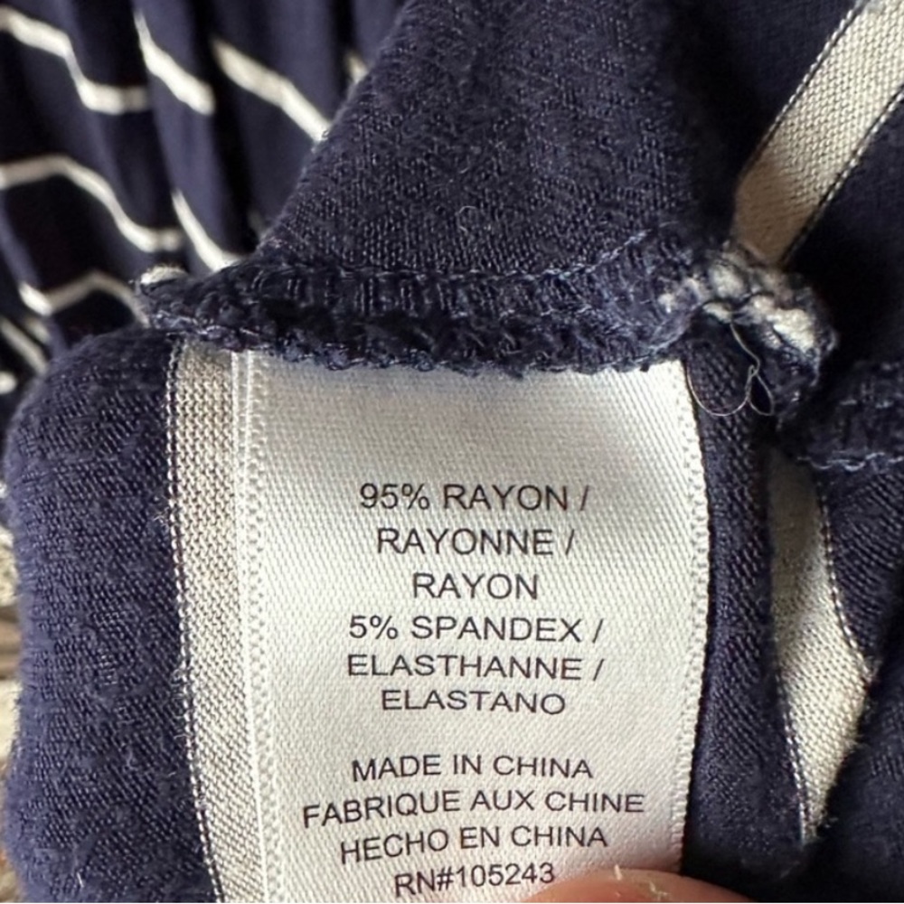 B Collection by Bobeau Navy White Striped Sleeveless Dress women’s size Large - Picture 5 of 5